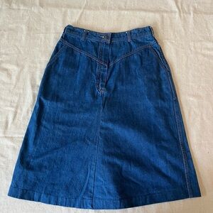 Vintage 1980s Denim Skirt | High Waist | 30” Waist